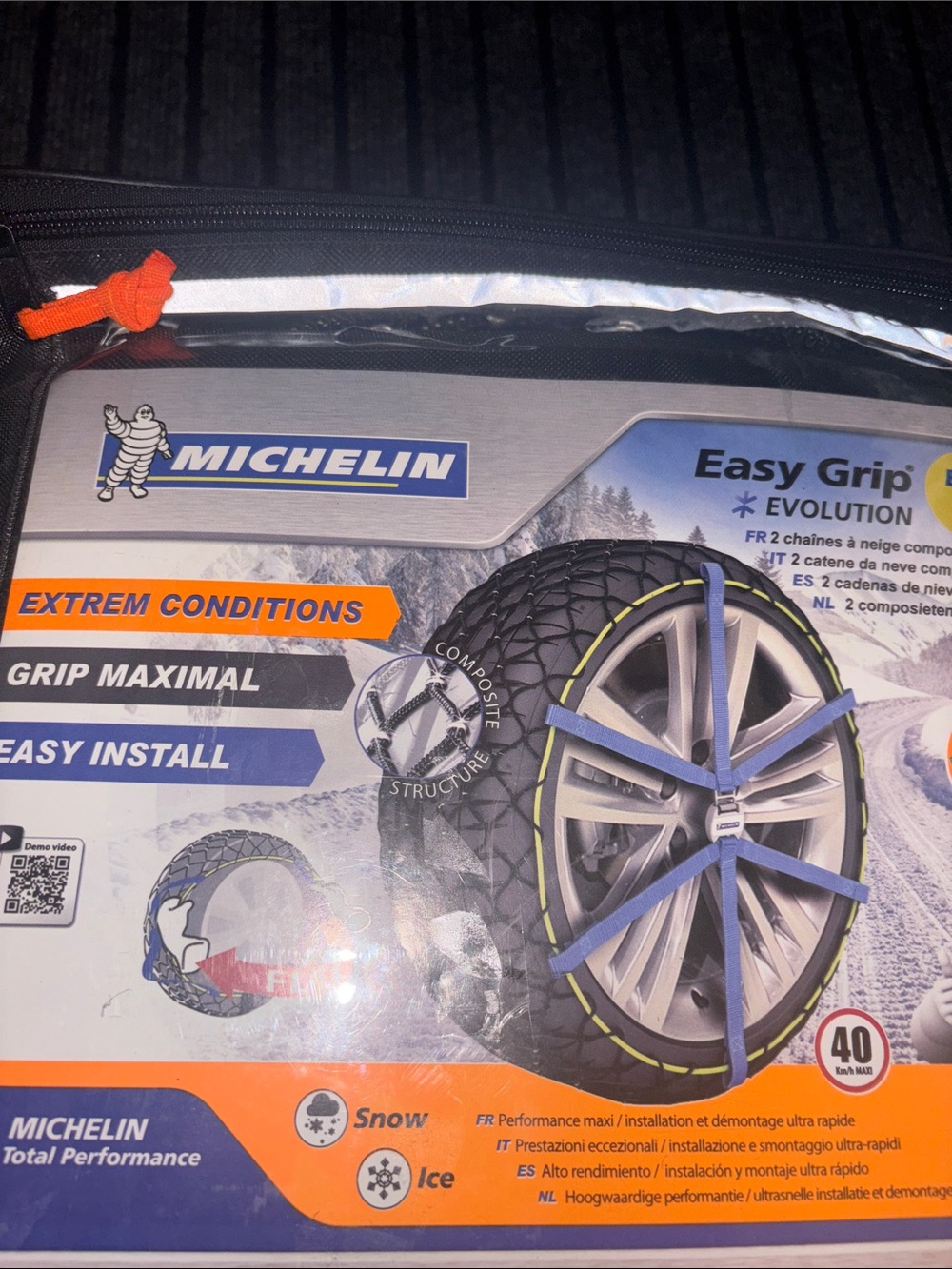Michelin Easy Grip Evolution EVO7 Snow Chains - Blue/Orange